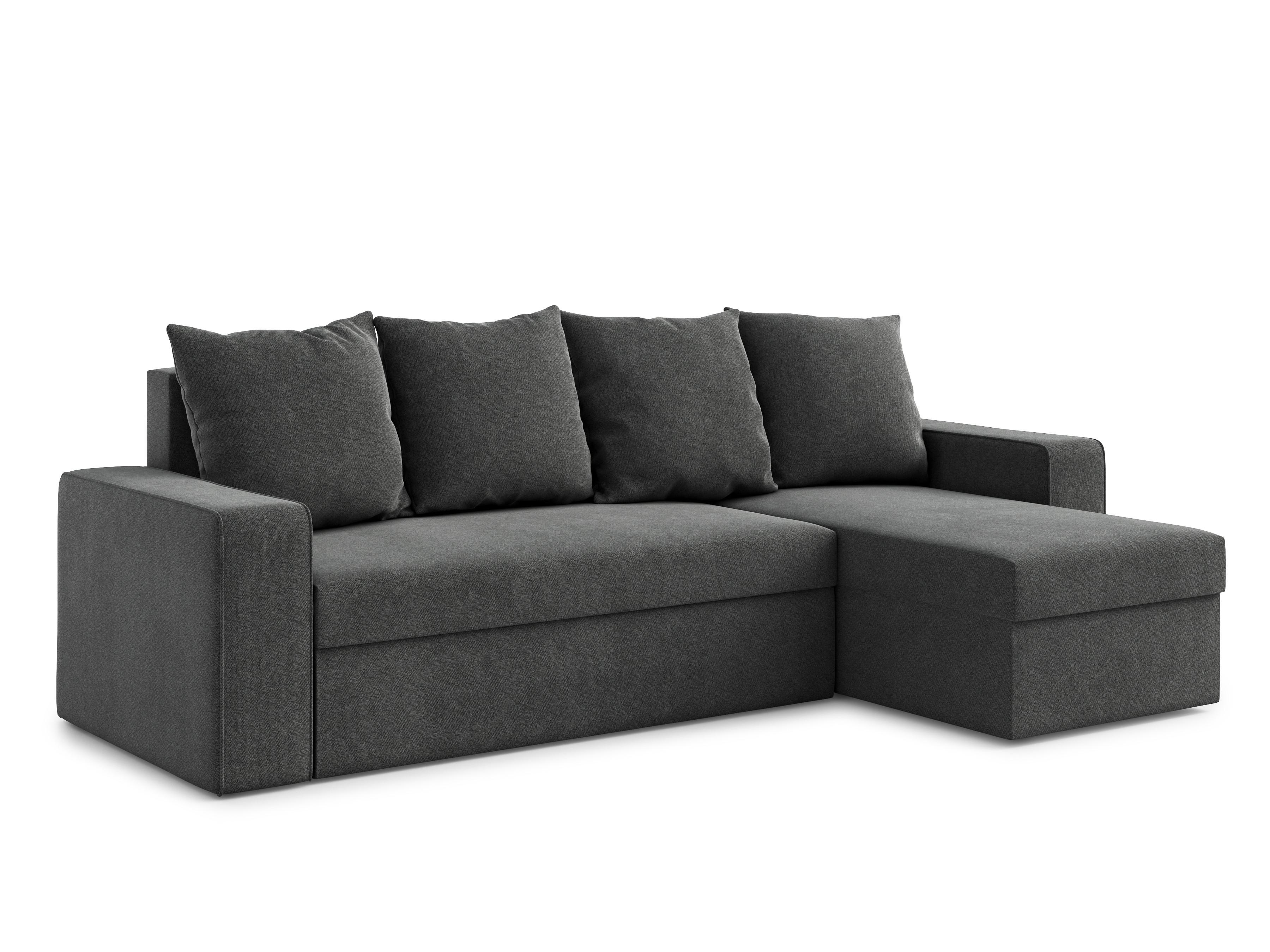 ECKSOFA L Form Climpy Anthrazit 242/145/98 cm – mit Schlaffunktion und Bettkasten - Schwarz, Kunststoff/Textil (242/145cm) - AX Living