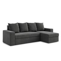 ECKSOFA L Form Climpy Anthrazit 242/145/98 cm – mit Schlaffunktion und Bettkasten - Schwarz, Kunststoff/Textil (242/145cm) - AX Living