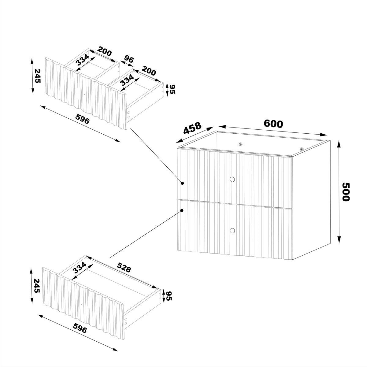 WASCHTISCHUNTERSCHRANK 120.6cm Izae Weiß - Weiß, Holzwerkstoff (120.6/52.2/46.5cm) - Petits-meubles
