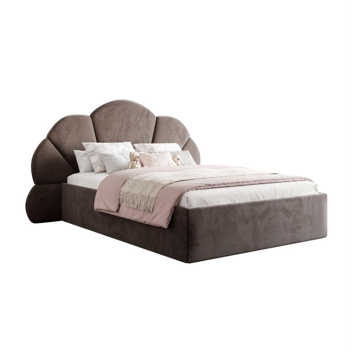 POLSTERBETT ARIEL mit Bettkasten 90x200 cm Element 25 - Braun, Textil (90/200cm) - Lookway