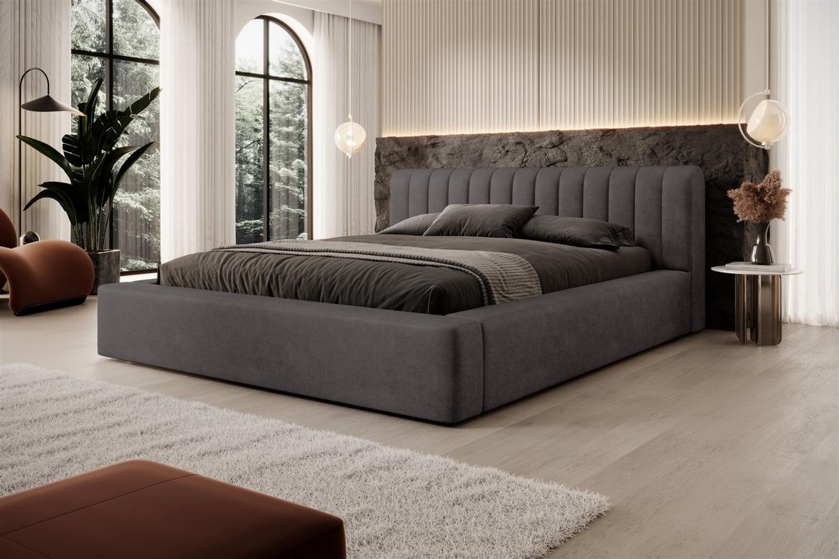 POLSTERBETT Peoria In Macau - Anthrazit, Holzwerkstoff/Textil (140/200cm) - Fun Möbel