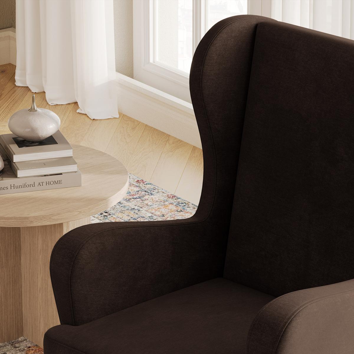 SESSEL VOGERA, Ohrensessel Polstersessel, Braun - Braun, Holz/Holzwerkstoff (78/103/85cm) - MASSENO
