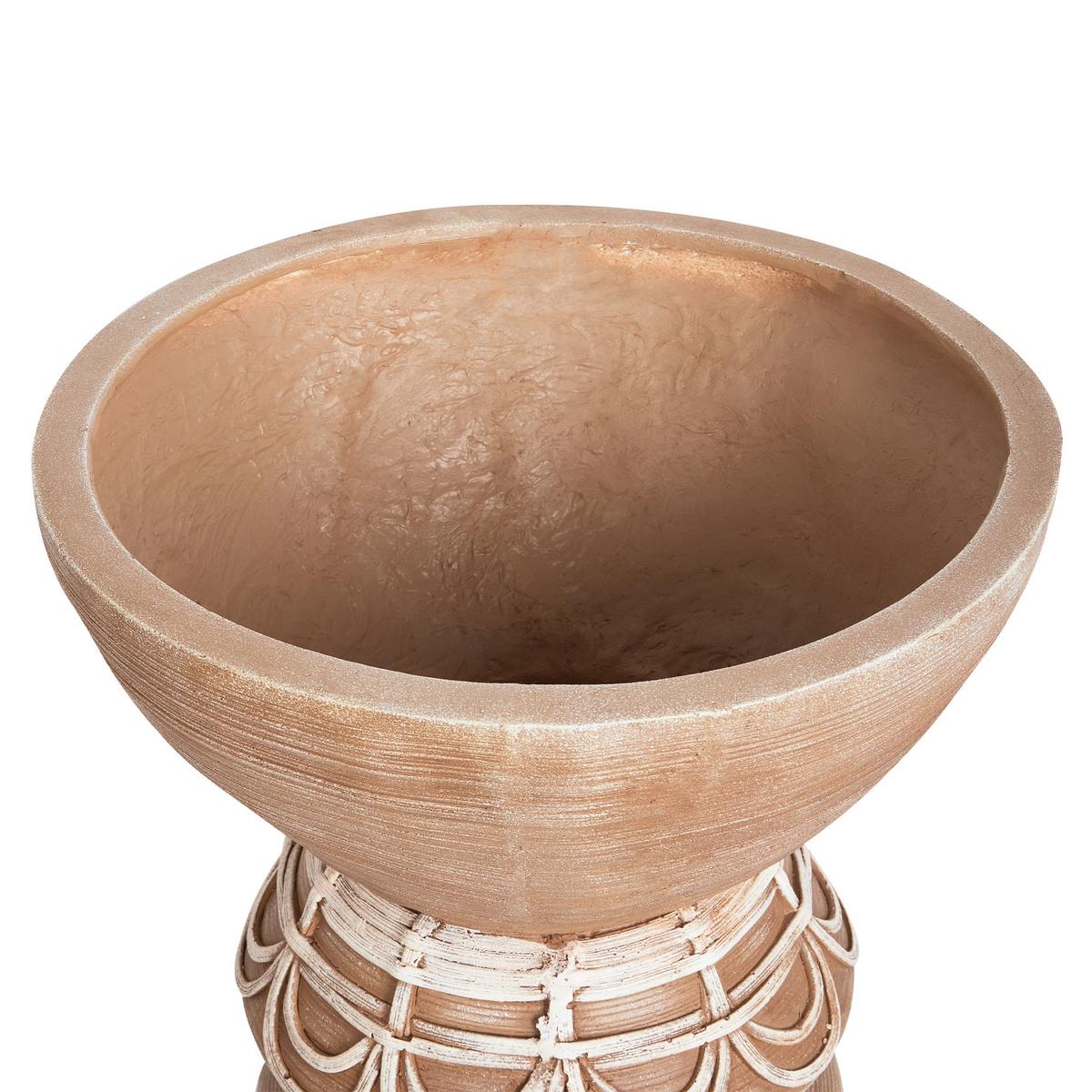 PFLANZTOPF Braun Disporum - Beige/Braun, Stein (37cm) - Beliani