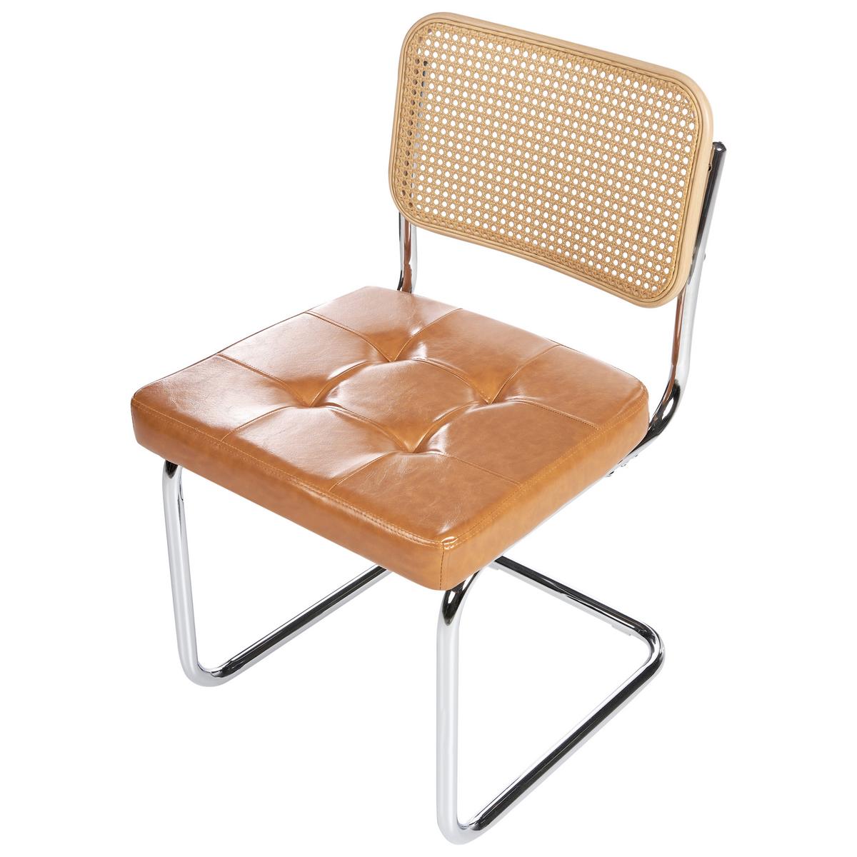 ESSZIMMERSTUHL 2er-Set Braun Ethete - Silberfarben/Braun, Kunststoff (49/83/54cm) - Beliani