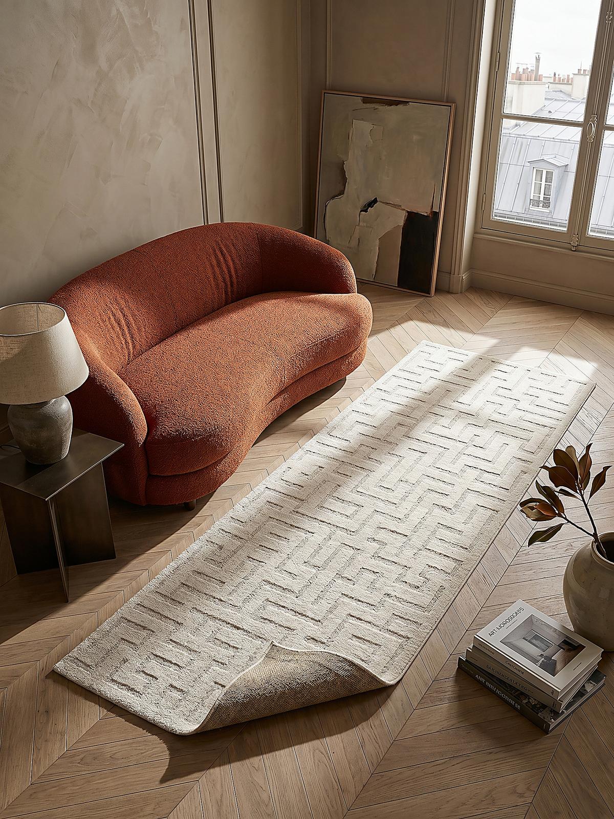 TEPPICHLÄUFER Geometrisch MUOTA Polypropylen Creme 80 x 150 cm - Beige, Textil (80/150cm) - KADIMA DESIGN
