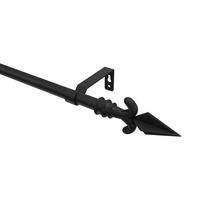 GARDINENSTANGE Olymp Matteo 140 cm, 1-läufig (ohne Ringe), 16 mm Ø Schwarz - Schwarz, Metall (140cm) - INTERDECO
