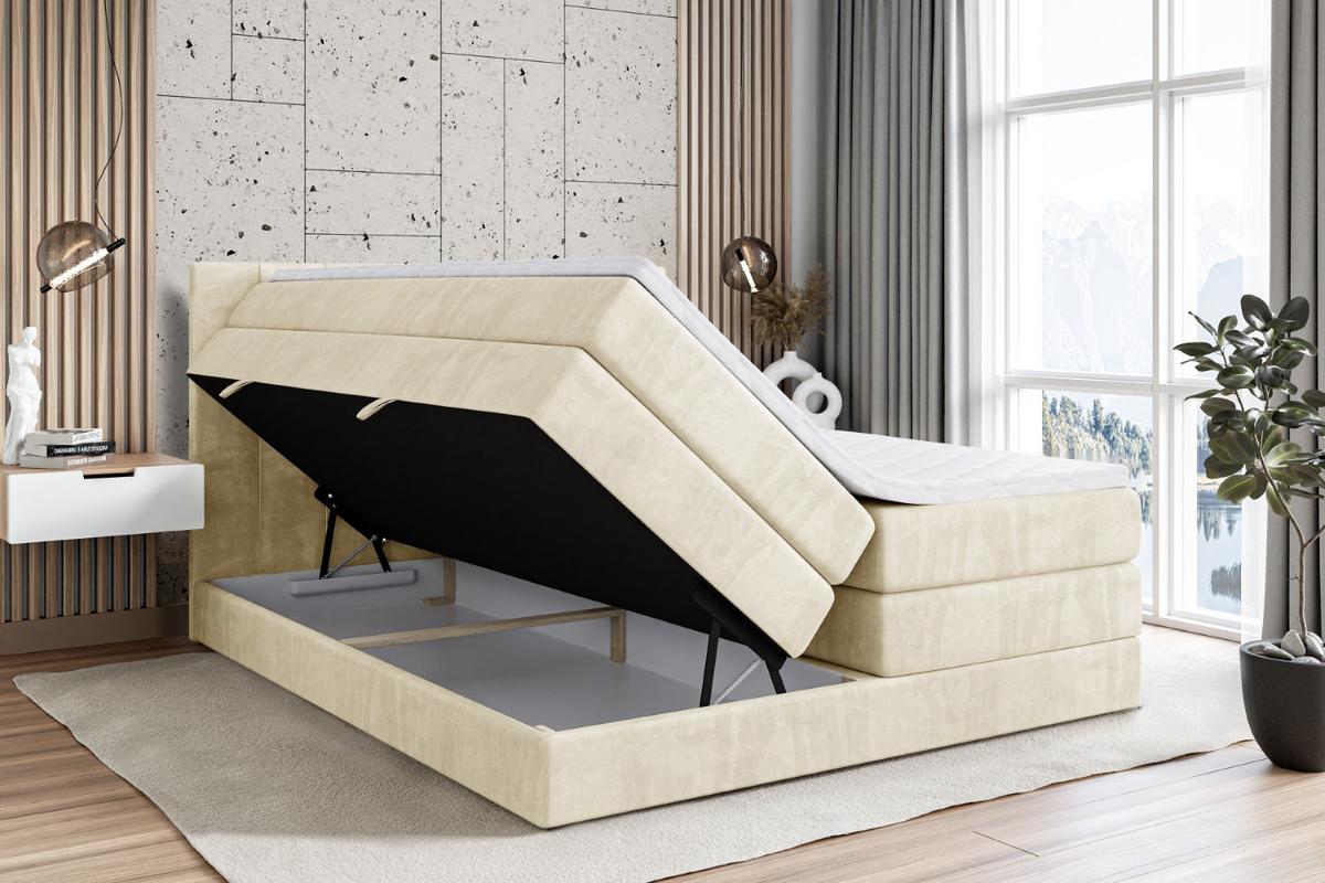 BOXSPRINGBETT VELANTO-BZ KING - 140 x 200 - H3/H4 - Beige - Beige, Holzwerkstoff (140/200cm) - ALTDECOR