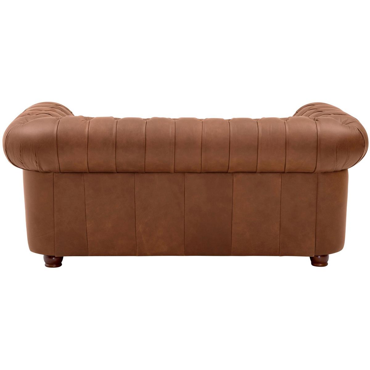 SOFA 2-Sitzer Kalea Echtleder (Antikoptik) cognac - Cognac, Leder (172/76/98cm) - 58aufmkessel
