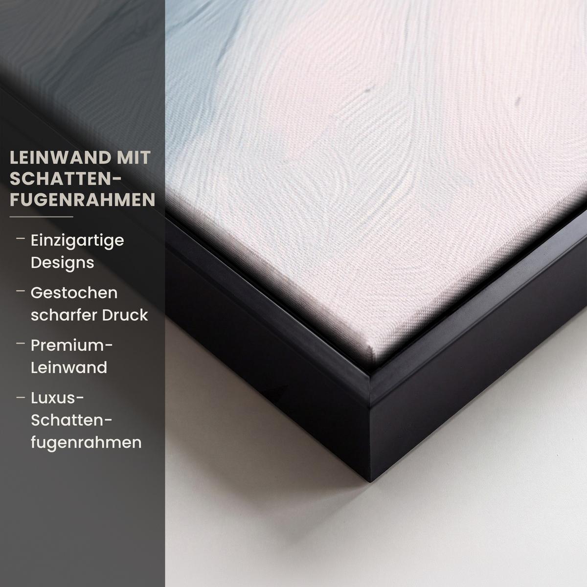 LEINWAND Bilder mit Rahmen - Weihnachtsdorf - Rosa - Winter - Schnee - Häuser - 60x90 - Altrosa, Textil (60/90cm) - MuchoWow