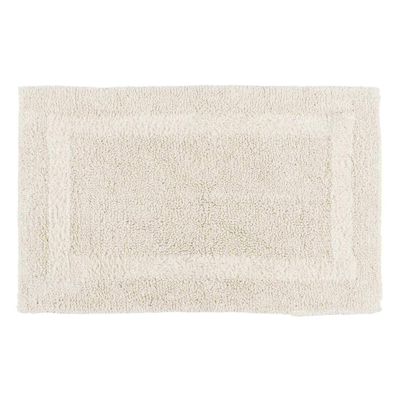 BADEMATTE 50/80 cm, 100% Baumwolle, wendbar - Creme, Textil (50/80cm) - Homescapes