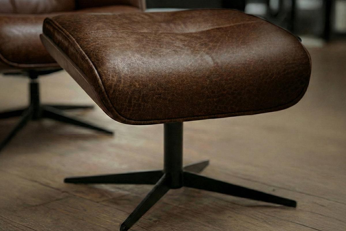 RELAXSESSEL FERREIRA Braun Lederfaserstoff Relaxfunktion - Schwarz/Braun, Leder/Metall (78/106/84cm) - KAWOLA