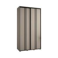 SCHWEBETÜRENSCHRANK 235,2/140/45 2-türig - Kaschmir/Schwarz, Holz/Metall (140/235.2/45cm) - MÖBEL KRYSPOL