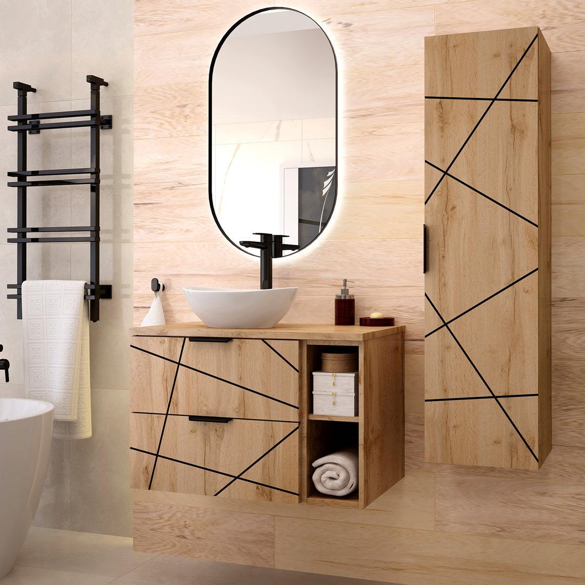 WASCHTISCHUNTERSCHRANK 80.6cm Teren Holz - Braun, Holzwerkstoff (80.6/52.2/46.5cm) - Petits-meubles