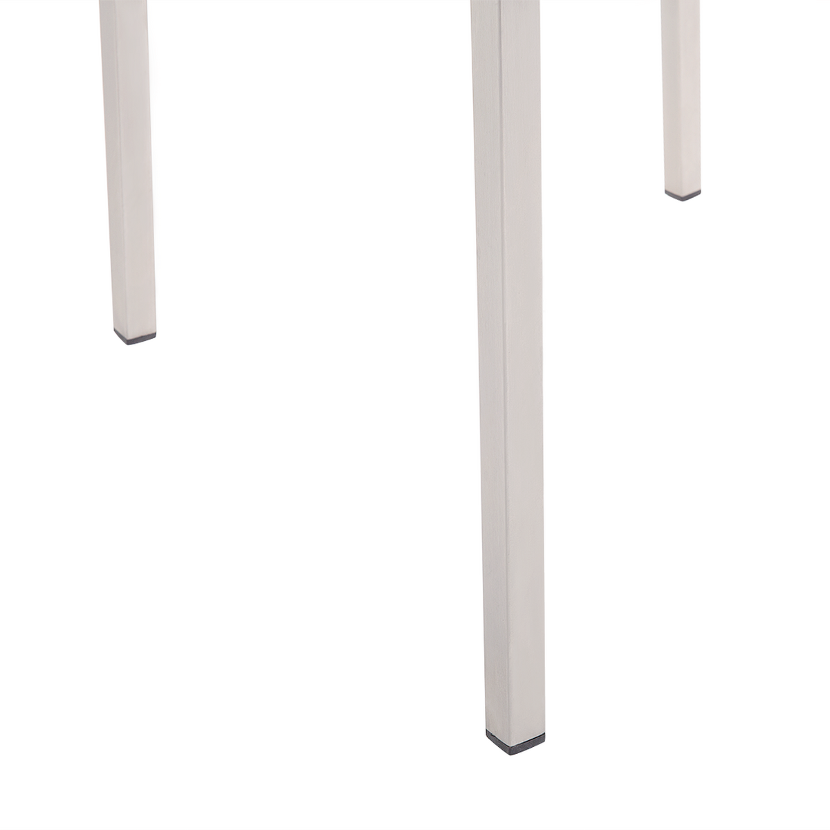 GARTENSTUHL 6er-Set beige Edelstahl Grosseto - Hellbraun/Beige, Metall (55/87/58cm) - Beliani