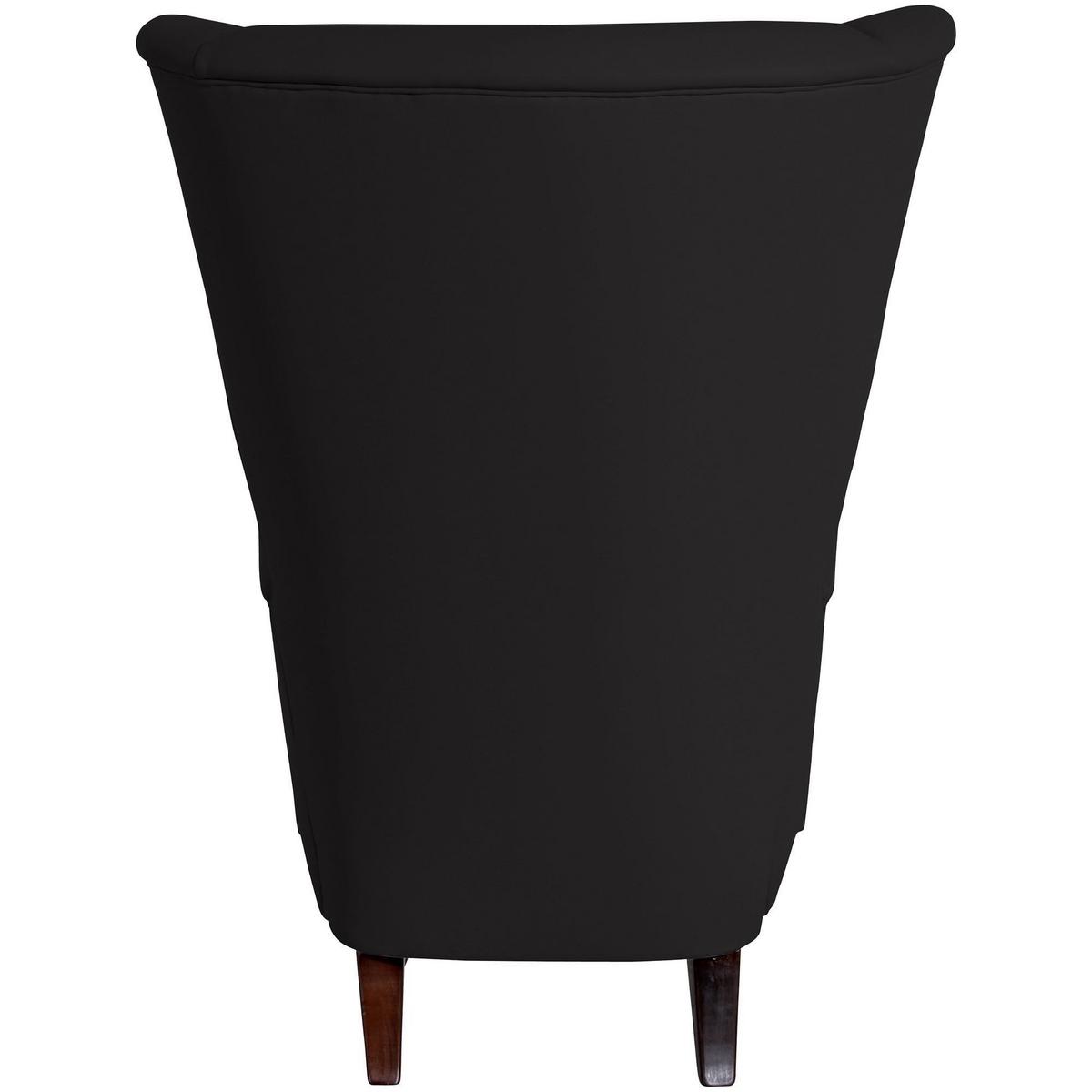 HOCHLEHNSESSEL Kailey Bezug Kunstleder Buche nussbaum dunkel / schwarz - Schwarz, Kunststoff (96/122/89cm) - 58aufmkessel