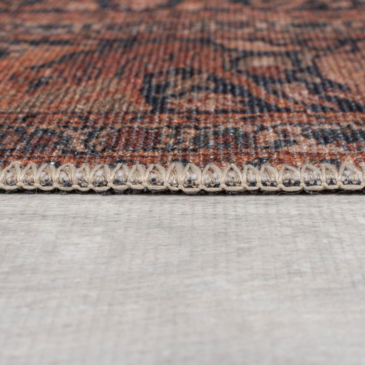 TEPPICH Waschbar HURST, orientalisch mit Medaillon, aus Polyester, Rot, 152 x 230 cm - Rot, Textil (230/152cm) - KADIMA DESIGN