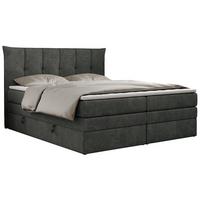 BOXSPRINGBETT PREMIUM 10 KING 200/200 Dunkelgrau Struktur - H3 - Dunkelgrau, Holz/Textil (200/200cm) - MKS