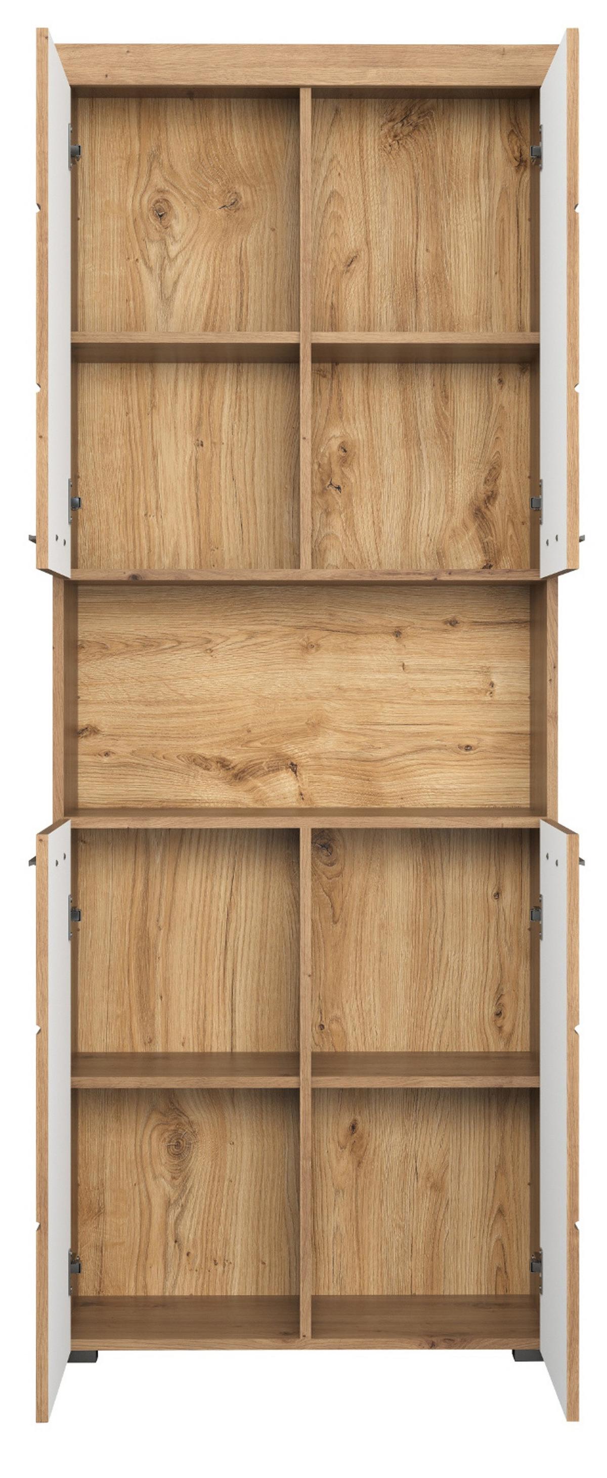 HOCHSCHRANK Asteiche 73 x 190 cm, Badschrank 4-türig - Eichefarben, Holzwerkstoff/Kunststoff (73/190/31cm) - Top.Furn