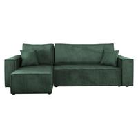 ECKSOFA Karl Cord - Schwarz/Grün, Holz/Kunststoff (244/145cm) - MIRJAN24