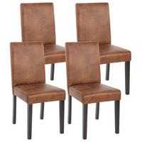 ESSZIMMERSTUHL TEXTIL Braun 4er-Set - Braun, Textil (43/90/56cm) - MCW