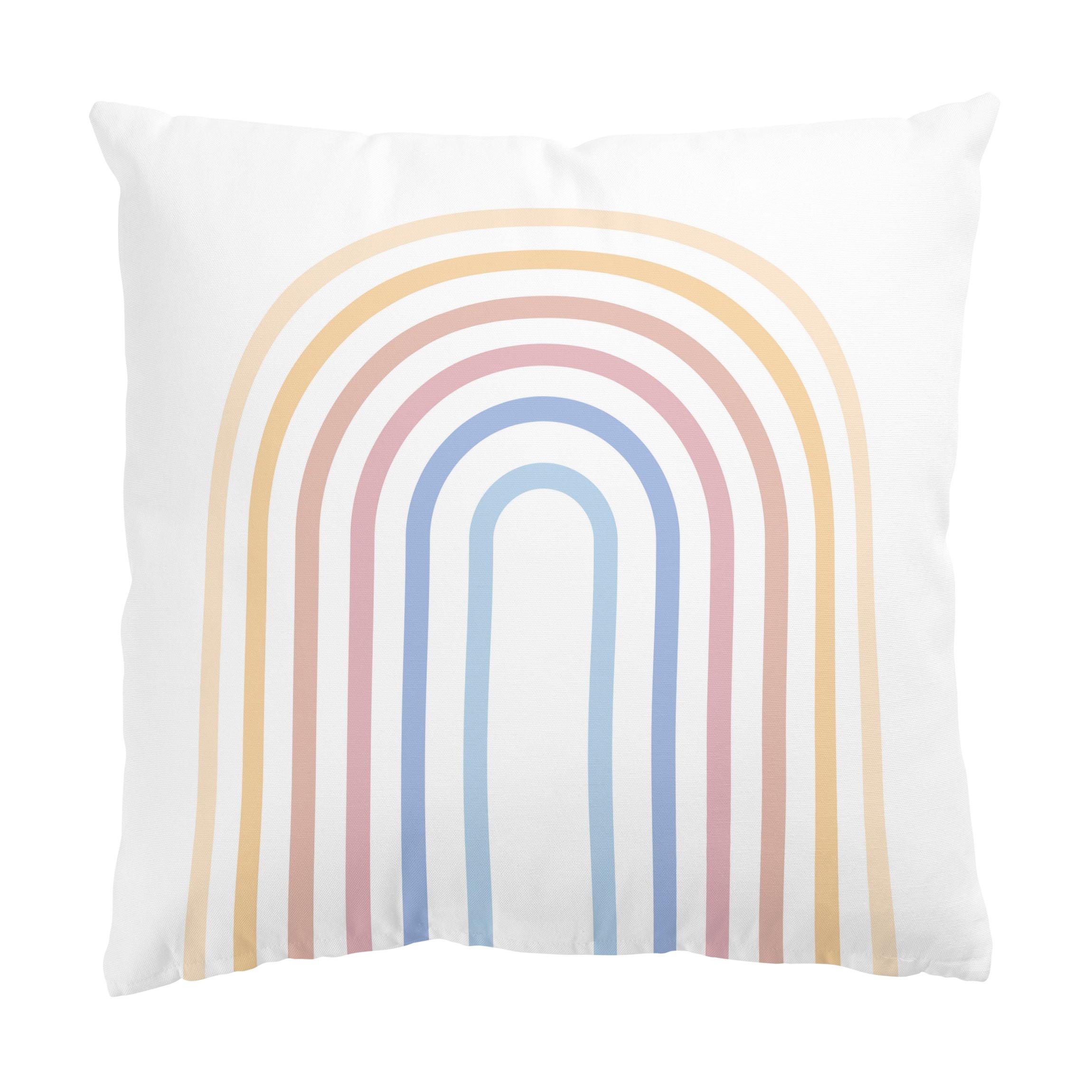 DEKOKISSEN Pastell Regenbogen 40/40 cm - Pastellblau, Textil (40/40/10cm) - Bilderwelten