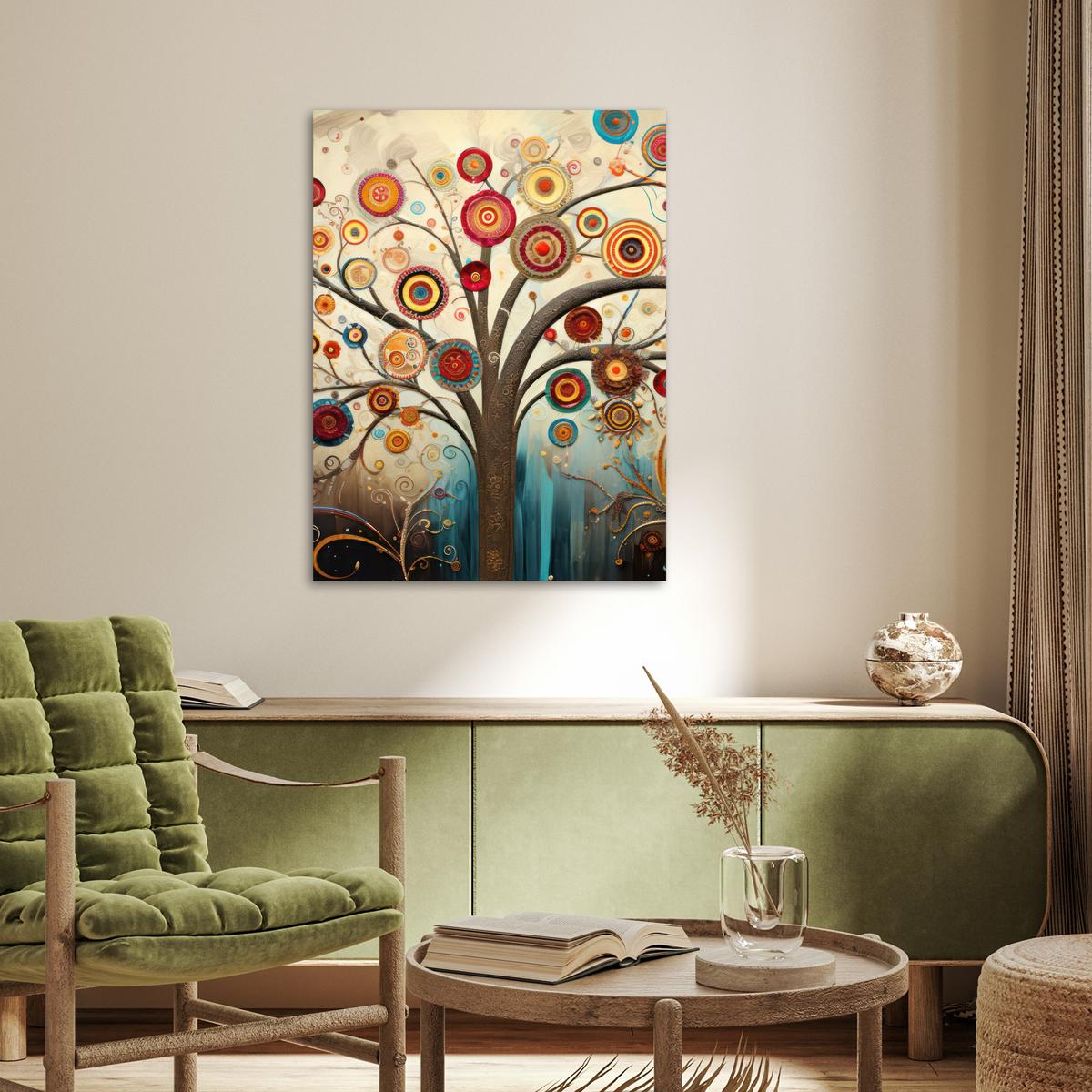 POSTER Baum - Baum des Lebens - Farbe Deko Wohnzimmer 60x80 cm - Braun, Papier (60/80/0.1cm) - MuchoWow