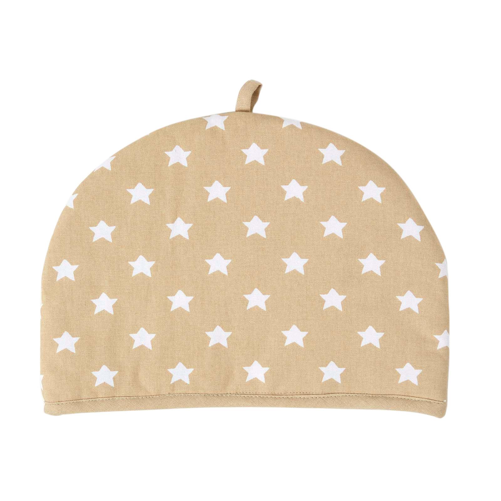 TEA COSY – Stoff-Teewärmer Sterne - Beige, Textil (36/24/36cm) - Homescapes