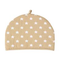 TEA COSY – Stoff-Teewärmer Sterne - Beige, Textil (36/24/36cm) - Homescapes