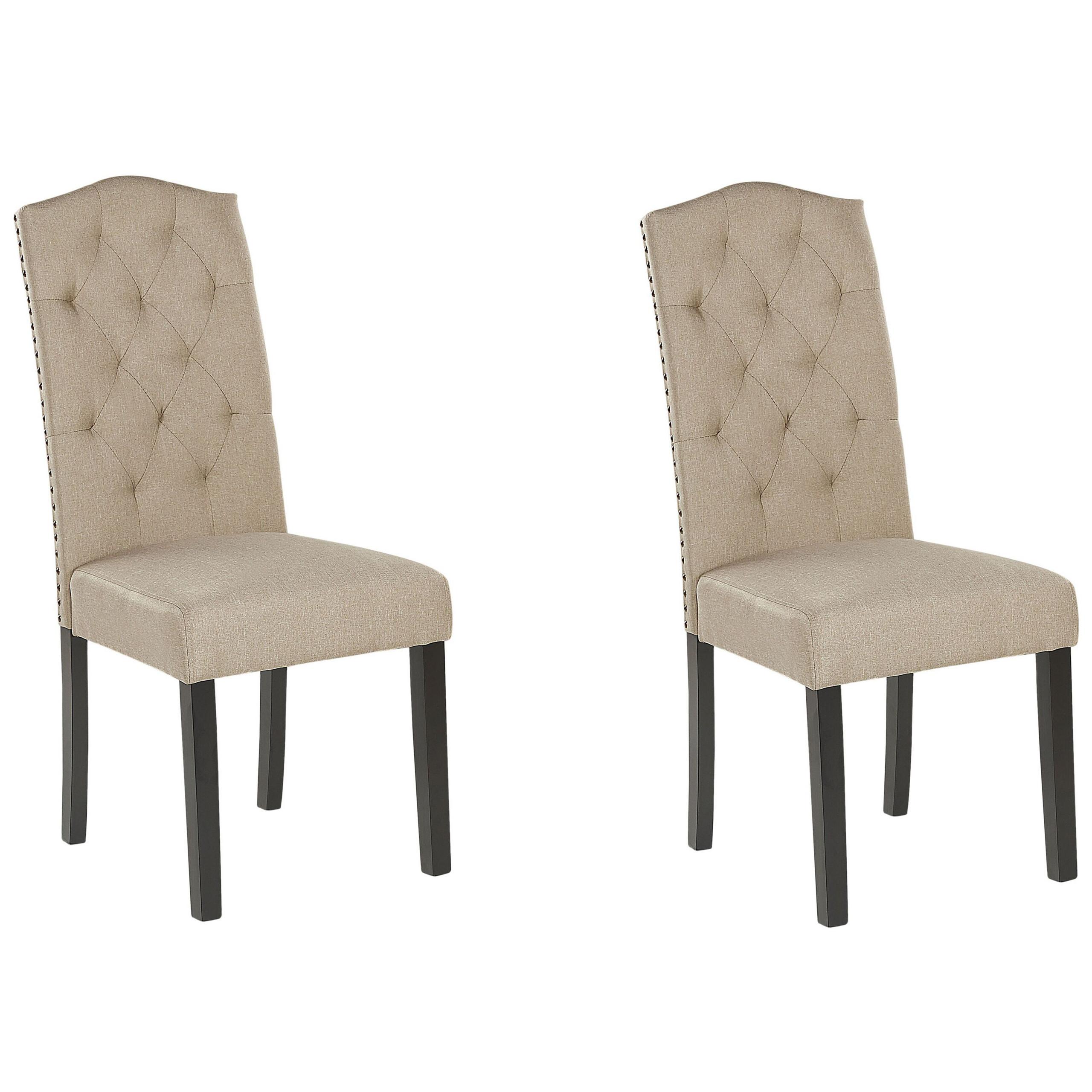 ESSZIMMERSTUHL 2er-Set Polsterbezug Beige Shirley - Beige, Holz/Textil (46/103/60cm) - Beliani