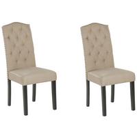 ESSZIMMERSTUHL 2er-Set Polsterbezug Beige Shirley - Beige, Holz/Textil (46/103/60cm) - Beliani