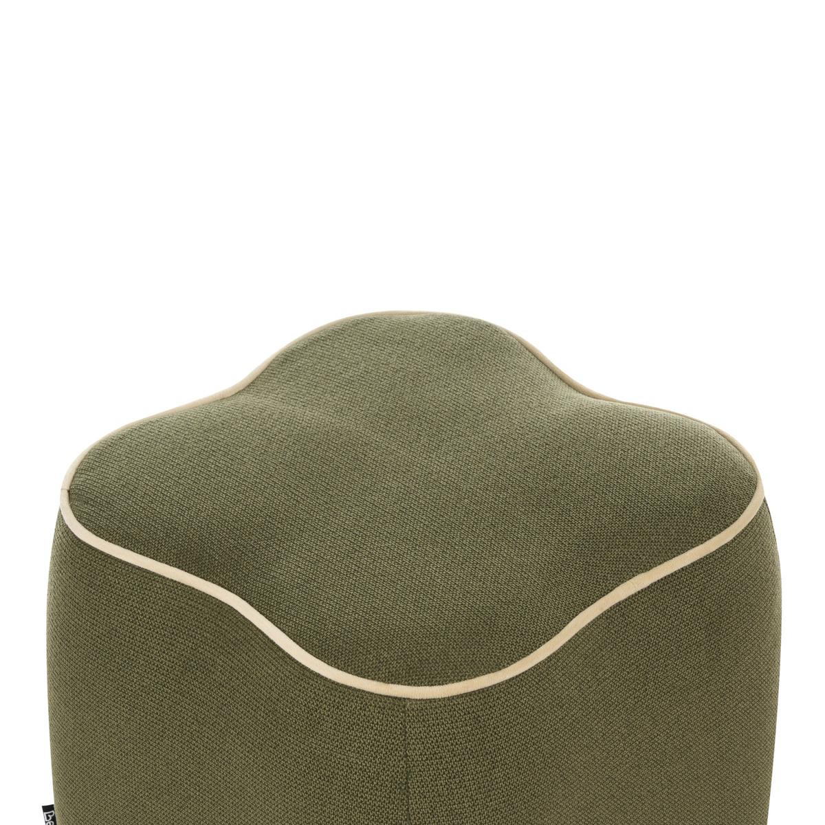 POUF Stoff Grün Juno - Beige, Textil (35/38/35cm) - Beliani