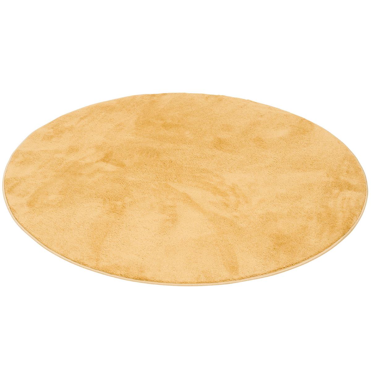 LUXUS SUPER SOFT HOCHFLOR LANGFLOR TEPPICH DELUXE RUND - Currygelb, Textil (200/200cm) - Snapstyle