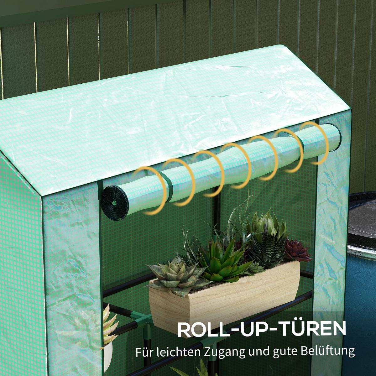 GEWÄCHSHAUS, 100L x 40B x 150H cm - Grün, Metall (40/150/100cm) - Outsunny