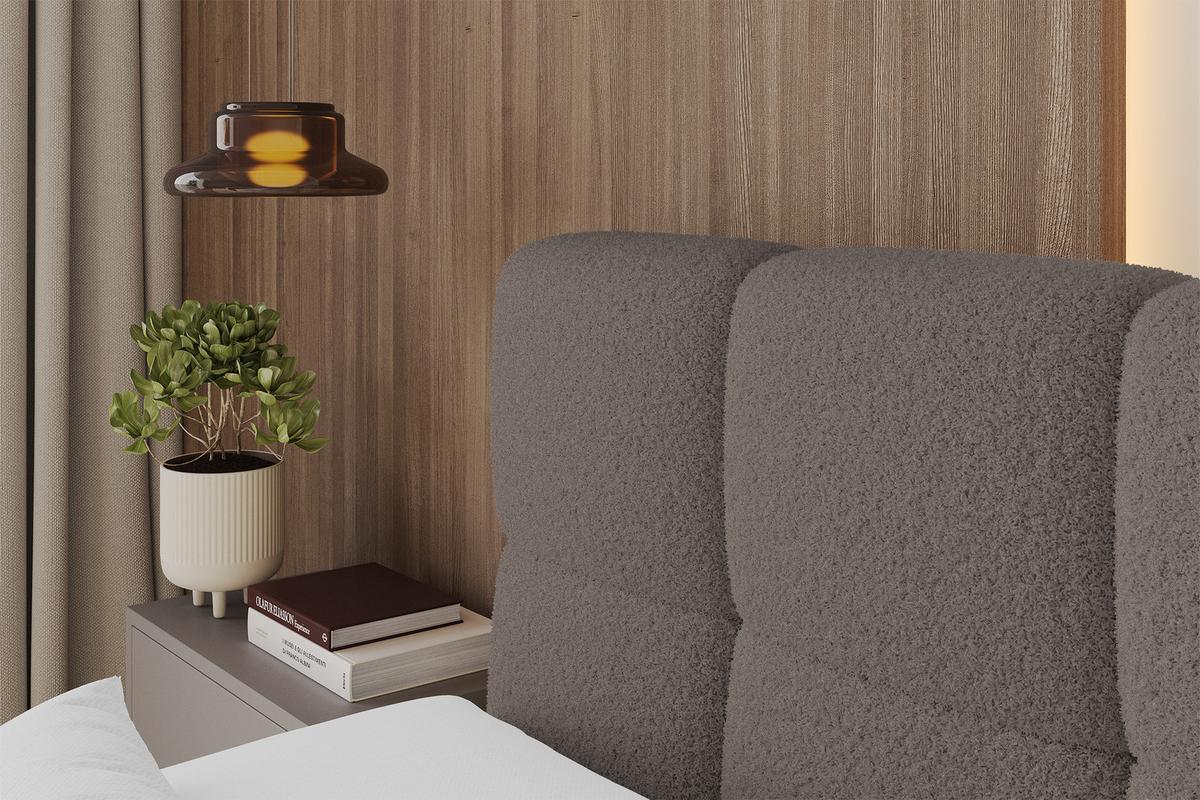 BOXBETT mit Matratze H4 - FAMA-Z - 120x200 cm Braun Quelle - Braun, Holzwerkstoff - ALTDECOR