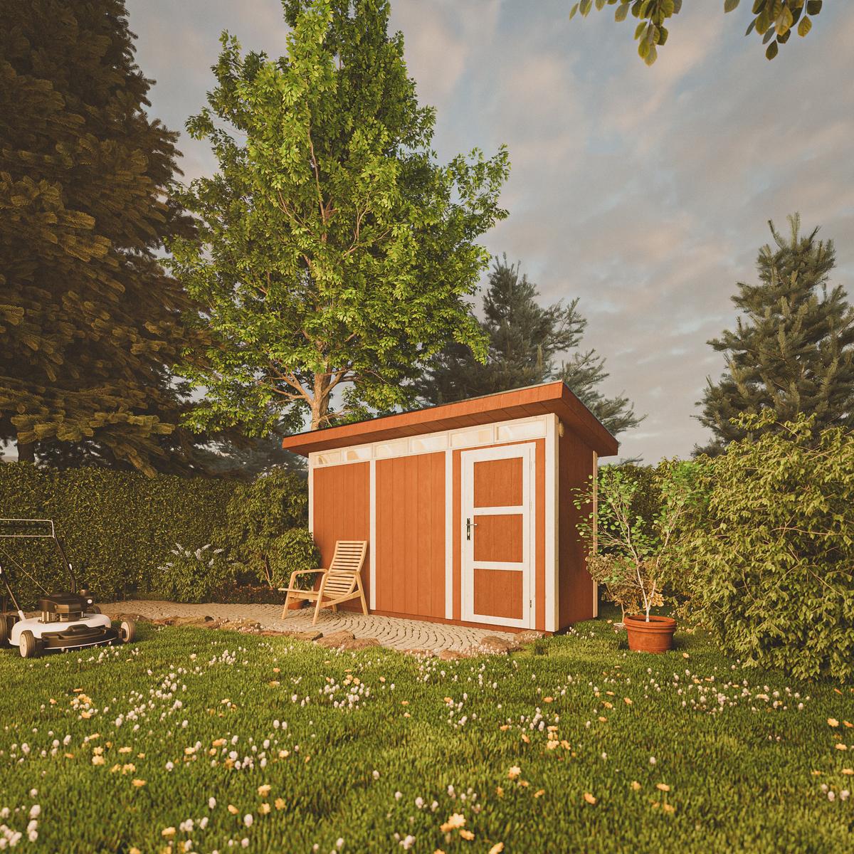 HOLZ-GARTENHAUS basis LP SmartSide 4,3m² mit B161xL411xH239 cm - M902 - CAVERN STEEL - Dunkelgrau, Holz (412/239/161cm) - Timbela