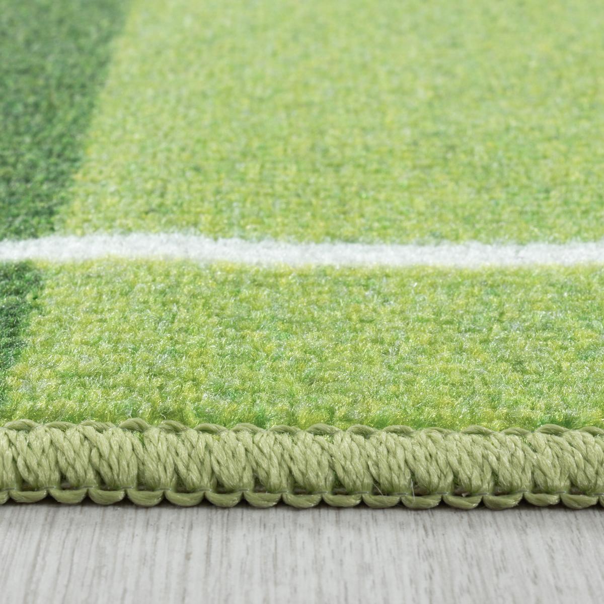 KINDERTEPPICH TRAUN, mit Fußballfeld-Motiv, Grün, 140 x 200 cm - Grün, Textil (200/140cm) - KADIMA DESIGN