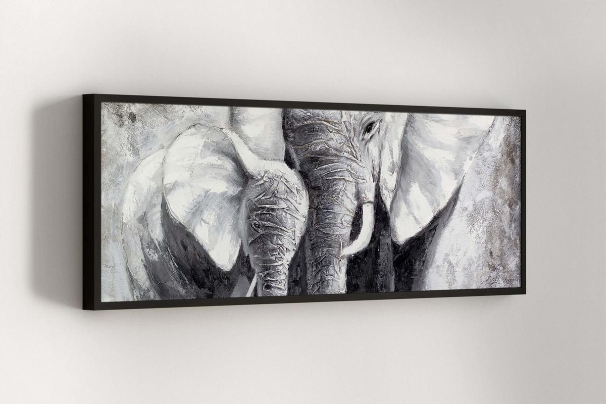 ACRYLBILD HANDGEMALT 150/50 cm - Grau, Holz/Textil (150/50cm) - KUNSTLOFT