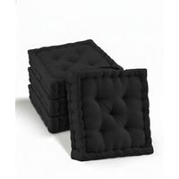 STUHLKISSEN Mila 40x40x8cm Schwarz (4tlg) - Schwarz, Textil (40/40/8cm) - Beautissu 