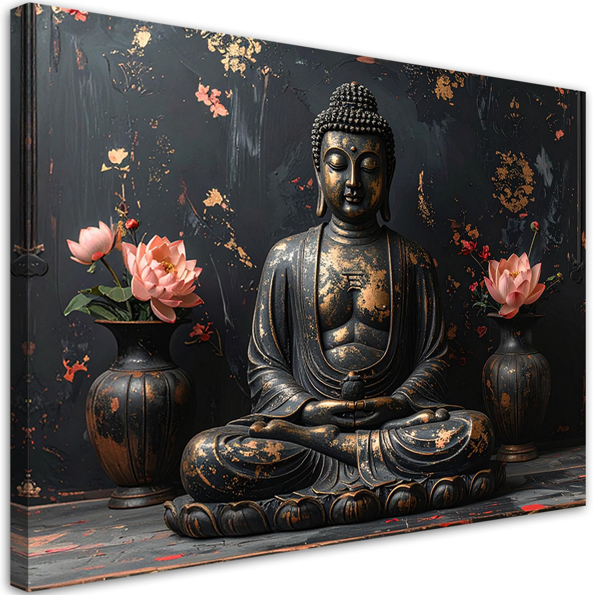LEINWANDBILD Zen und Orientalisch 120x80cm - Schwarz, Textil (120/80cm) - Feeby