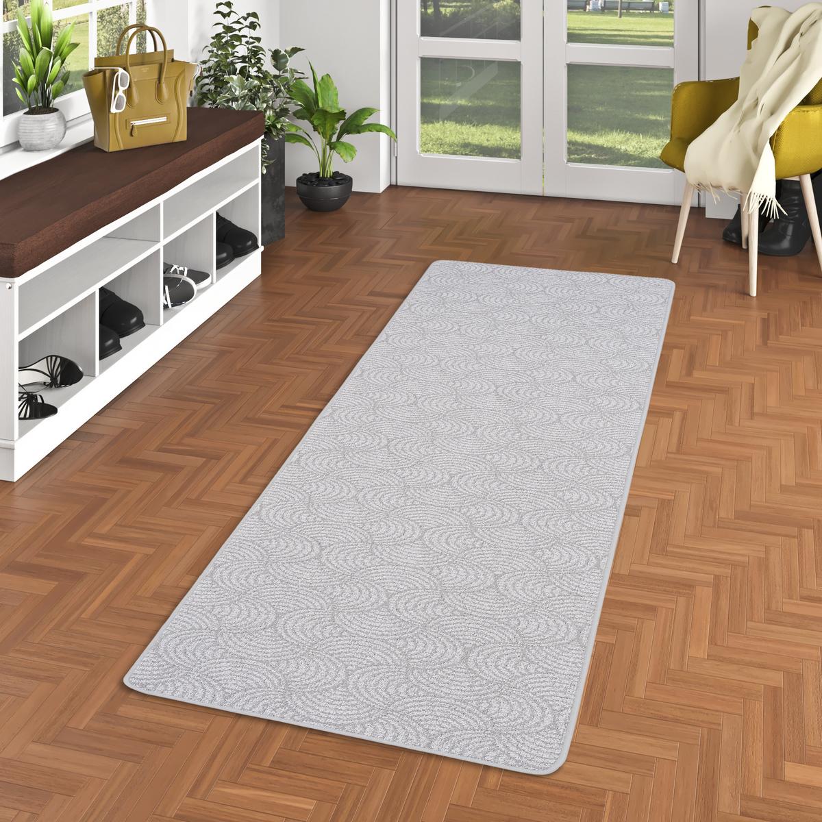 LÄUFER FEINSCHLINGE DESIGNER TEPPICH CIRCLE - Grau, Textil (100/200cm) - Snapstyle
