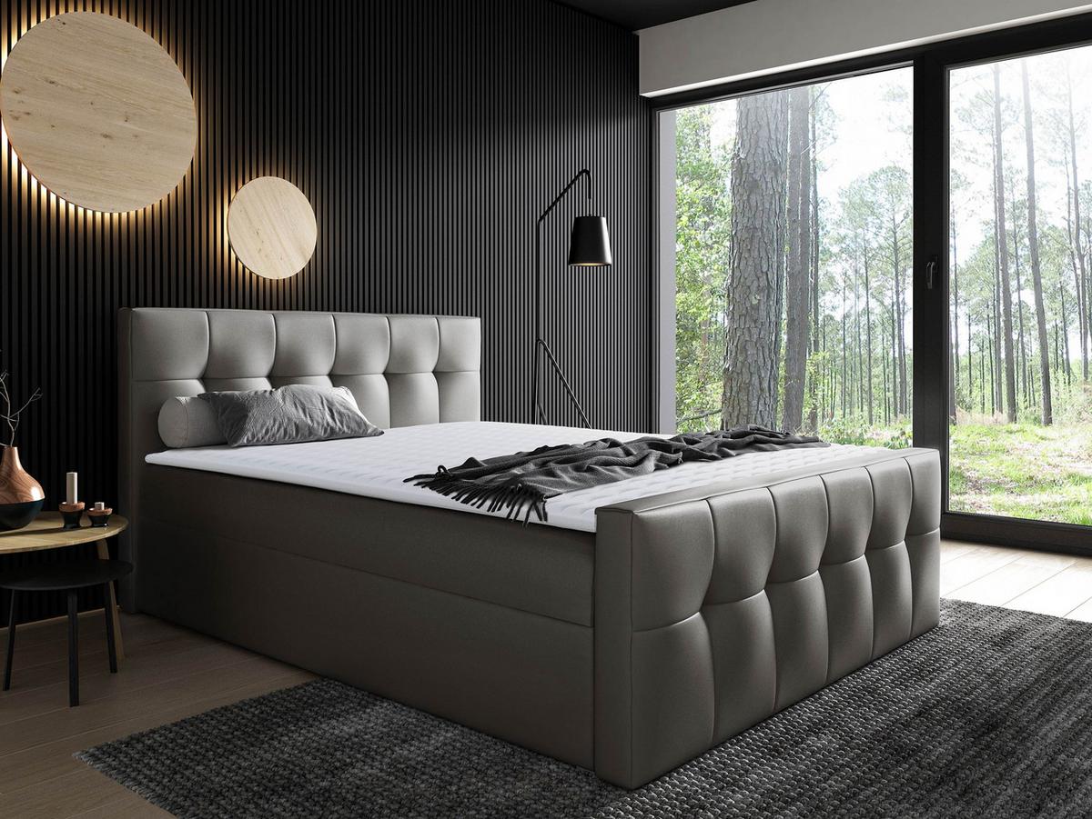 BOXBETT Malibu - H3 - Grau, Holz (160/200cm) - MIRJAN24