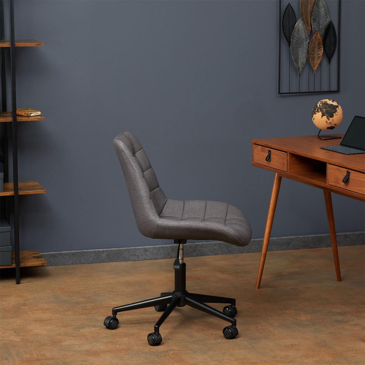 DREHSTUHL TALIA dunkelgrau - Dunkelgrau, Textil (53/89/61cm) - IDIMEX