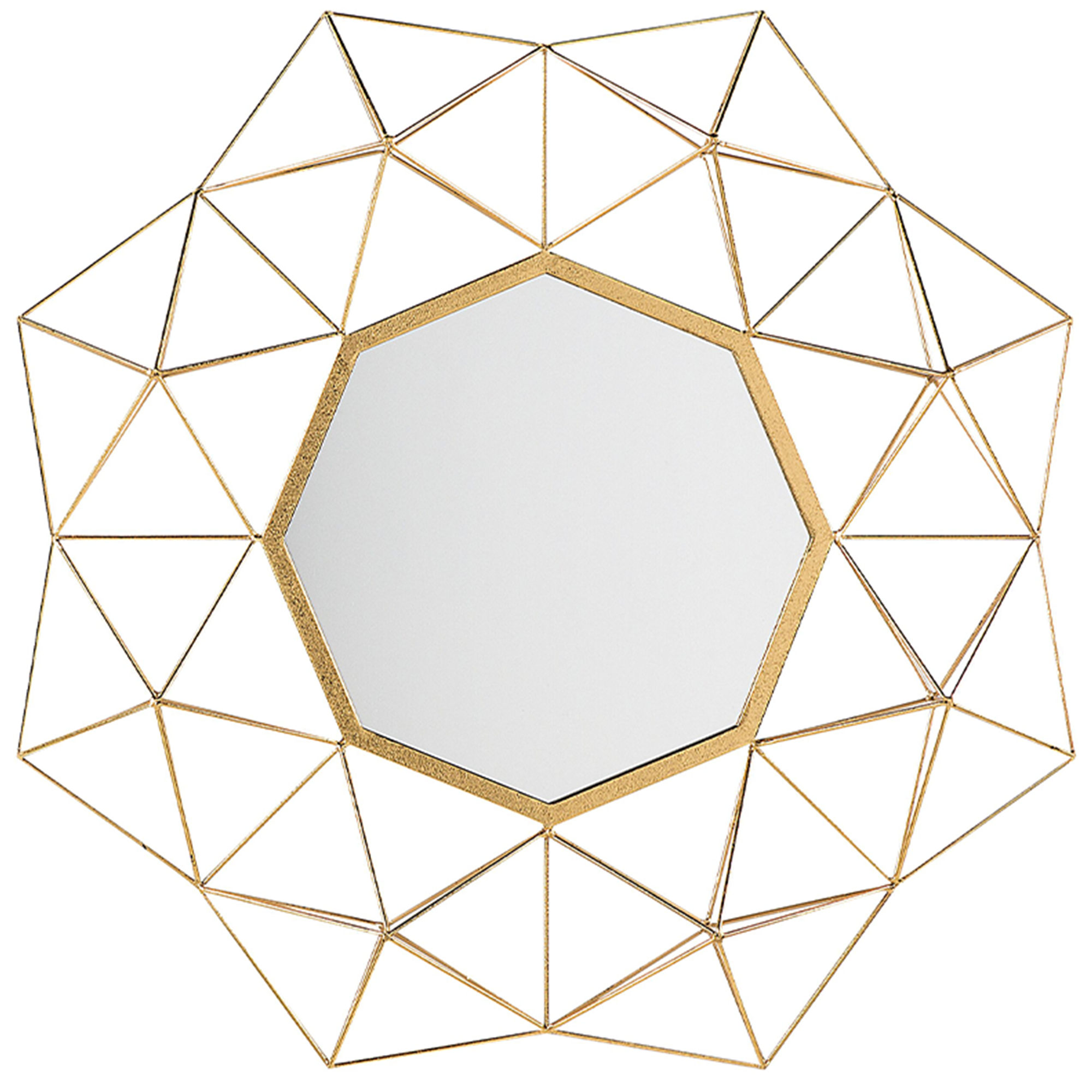 WANDSPIEGEL gold geometrische Form 80/80 cm Gaillac - Goldfarben, Metall (80/80/6cm) - Beliani