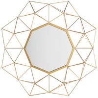 WANDSPIEGEL gold geometrische Form 80/80 cm Gaillac - Goldfarben, Metall (80/80/6cm) - Beliani