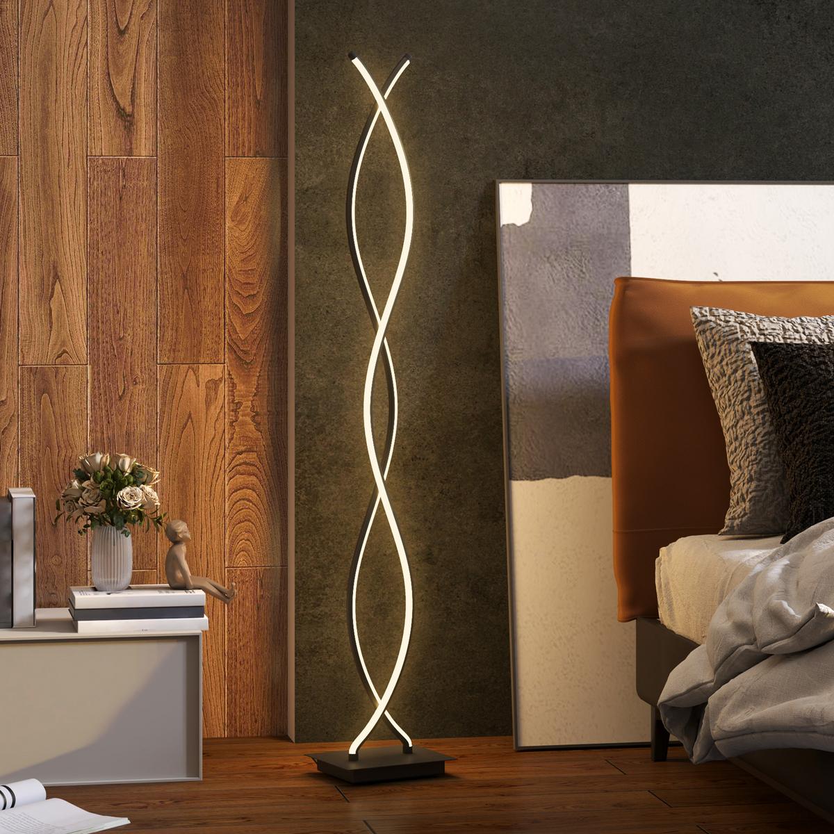 STEHLAMPE Aluminium Schwarz - Schwarz, Metall (25/20/144cm) - HOMCOM