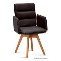 ARMLEHNSTUHL drehbar (6er-Set) Dorri 52x92x60 Eiche geölt/Espresso - Eichefarben/Dunkelbraun, Kunststoff (60/92/52cm) - 58aufmkessel