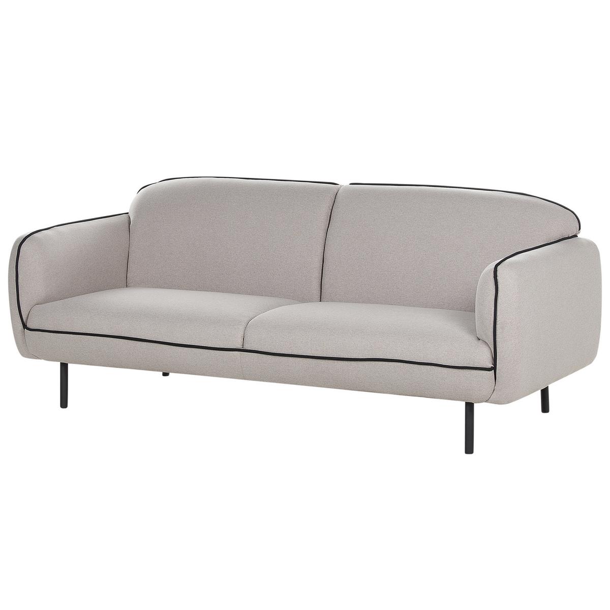 3-SITZER-SOFA hellgrau/schwarz Tonsberg - Schwarz/Grau, Textil (198/78/85cm) - Beliani