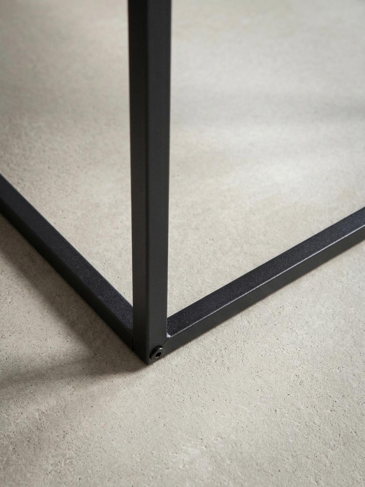 COUCHTISCH in Stein-Optik mit Metallbeinen, Modernes Design, Rechteckig, Groß, Grau 120x60x38 cm - Schwarz/Grau, Holzwerkstoff/Metall (60/120/38cm) - KADIMA DESIGN