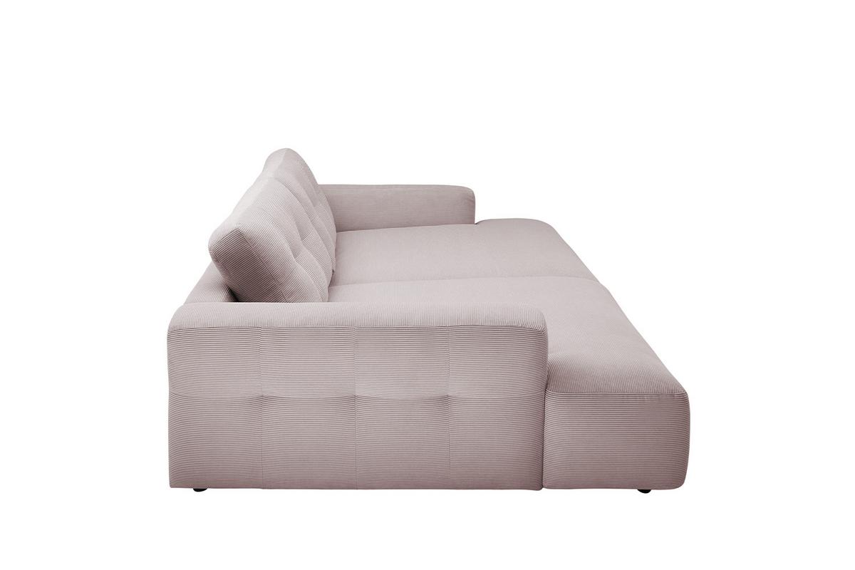 BIG SOFA MIKA Pink Cord - Schwarz/Rosa, Kunststoff/Textil (300/86/167cm) - KAWOLA