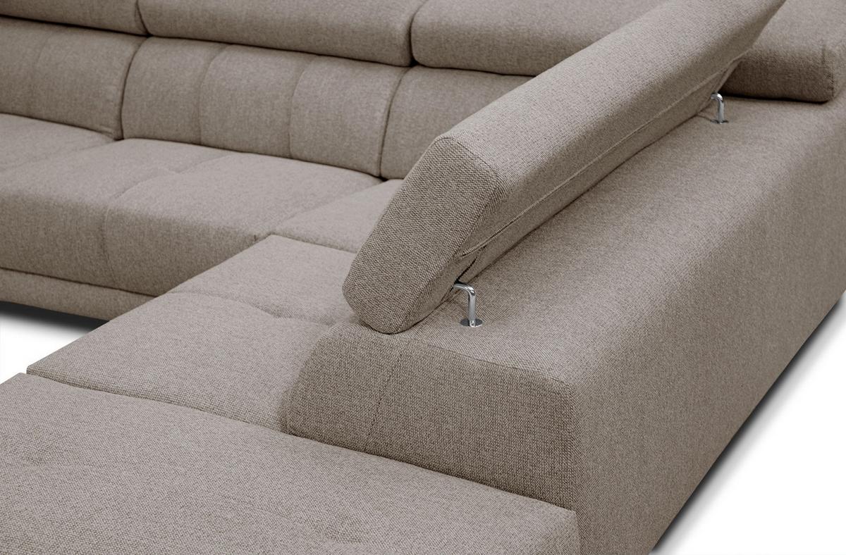 ECKSOFA MORELLO 5-Sitzer, taupe - Taupe/Schwarz, Holzwerkstoff/Textil (287/228cm) - Wozimo